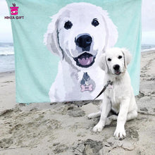 画像をギャラリービューアに読み込む, ペットの写真から似顔絵で作る オリジナルブランケット|犬・猫 名入れ 毛布|カスタム 膝掛け 甘いドーナツ|Unimstar