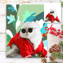 画像をギャラリービューアに読み込む, ペットの写真から似顔絵で作る オリジナルブランケット|犬・猫 名入れ 毛布|カスタム 膝掛け 夏のすっきり|Unimstar