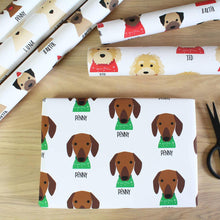 画像をギャラリービューアに読み込む, うちの子お名前入り★包装紙 ラッピングペーパー☆クリスマスプレゼント♪名前犬デザイン