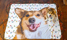画像をギャラリービューアに読み込む, ペットの写真から似顔絵で作る オリジナルブランケット|犬・猫 名入れ 毛布|カスタム 膝掛け イルミネーション|Unimstar