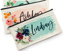 画像をギャラリービューアに読み込む, 【オーダーメイド】花の帆布メークアップバッグ・誕生日ギフト