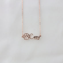 画像をギャラリービューアに読み込む, 犬の肉球と名前オーダー ネックレス|ペット名入れ イニシャル 世界に一つ|メモリアル ペットグッズ