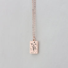 画像をギャラリービューアに読み込む, 【オーダーメイド】誕生花 星座 名前入れシルバーネックレス おしゃれプレートペンダント♡世界に一つ!レディース メンズ