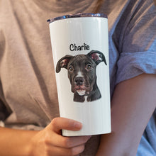 画像をギャラリービューアに読み込む, 【カスタマイズ】ペットの写真でタンブラー 蓋付き|犬・猫 名入れ 似顔絵|ステンレス 保温 保冷