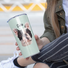 画像をギャラリービューアに読み込む, 【カスタマイズ】ペットの写真でタンブラー 蓋付き|犬・猫 名入れ 似顔絵|ステンレス 保温 保冷