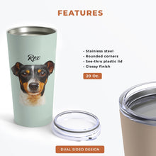 画像をギャラリービューアに読み込む, 【カスタマイズ】ペットの写真でタンブラー 蓋付き|犬・猫 名入れ 似顔絵|ステンレス 保温 保冷|Unimstar
