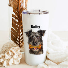 画像をギャラリービューアに読み込む, 【カスタマイズ】ペットの写真でタンブラー 蓋付き|犬・猫 名入れ 似顔絵|ステンレス 保温 保冷