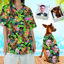 画像をギャラリービューアに読み込む, 「うちの子とお揃い」ペットの写真でつくる オリジナル ハワイアンシャツ|愛犬・愛猫 プリント カスタマイズペット用品|Unimstar