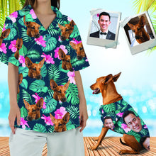 画像をギャラリービューアに読み込む, 「うちの子とお揃い」ペットの写真でつくる オリジナル ハワイアンシャツ|愛犬・愛猫 プリント カスタマイズペット用品|Unimstar
