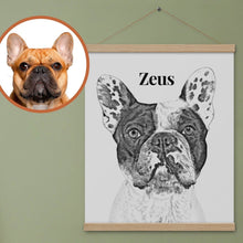 画像をギャラリービューアに読み込む, ペットのイラスト 壁かけ 絵|うちの子似顔絵 ポスター|愛犬・愛猫 名入れ インテリア アート