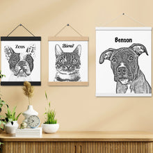 画像をギャラリービューアに読み込む, ペットのイラスト 壁かけ 絵|うちの子似顔絵 ポスター|愛犬・愛猫 名入れ インテリア アート|Unimstar