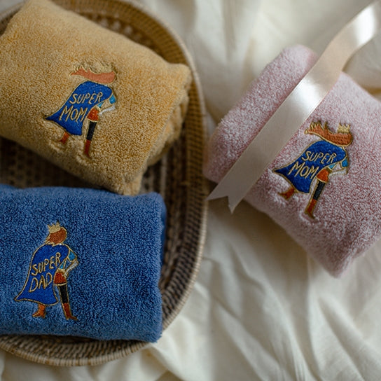 オーダーメイド 名入れタオル 文字刺繍入り イラストマフラータオル