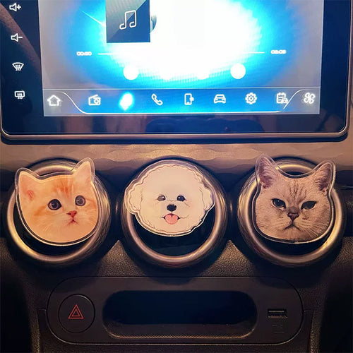 ペットの写真で作る切り抜きフレグランス　アロマディフューザー　車用エアコン装飾品　可愛い　消臭　芳香剤　固形香料　長持ち　取り付け簡単　うちの子グッズ