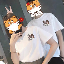 画像をギャラリービューアに読み込む, 【カスタマイズ可能】カップル　あ揃い　刺繍入りtシャツ　ペアルック　コットン　半袖　オリジナル　おもしろ
