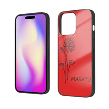 画像をギャラリービューアに読み込む, iphoneケース　名入れ誕生花♪ガラス製のスマートフォンケース♪誕生日ギフト・かわいい おしゃれ
