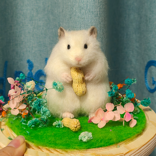 オーダーメイド　ペット ウールフェルト｜亡くなった ペット 羊毛フェルト｜ペット メモリアル グッズ ｜ ハムスターのぬいぐるみ　Unimstar（XIII）