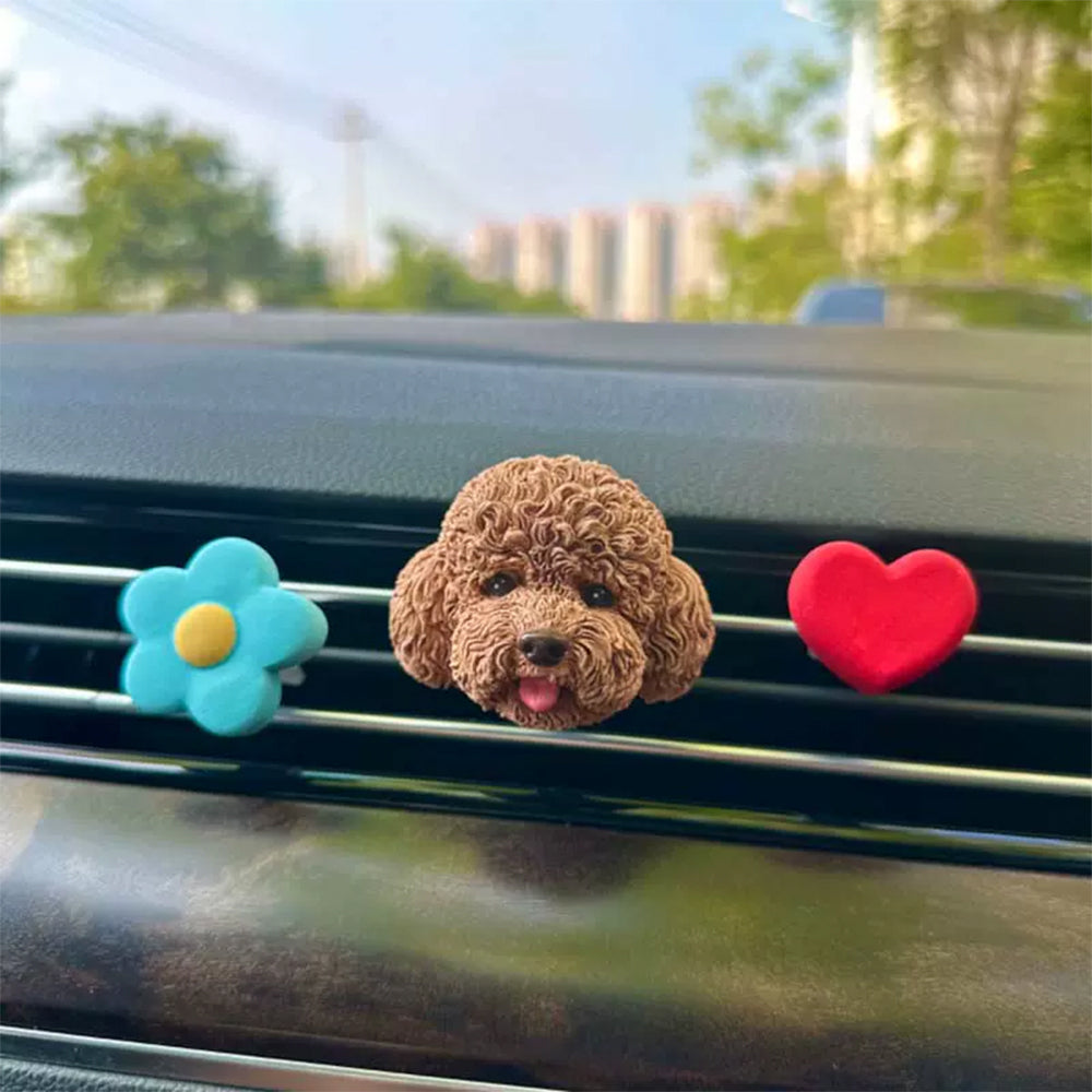 【オーダーメード】ペットの写真で作る　アロマディフューザー｜犬　車のエアベント装飾　エアコン芳香剤