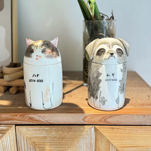 画像をギャラリービューアに読み込む, ペット用 骨壷 名前｜犬 骨壷 おしゃれ｜犬 骨壷 名前｜猫 骨壷 ｜骨壷 犬｜手描き写真	
