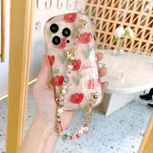 画像をギャラリービューアに読み込む, iPhoneケース　ストラップ付き　お花　おしゃれ　大人可愛い
