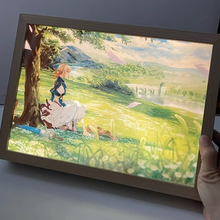 画像をギャラリービューアに読み込む, カスタマイズ LEDフォトフレーム 点灯して絵が浮上する 写真で作る 鏡 光る絵 アニメグッズ 記念品
