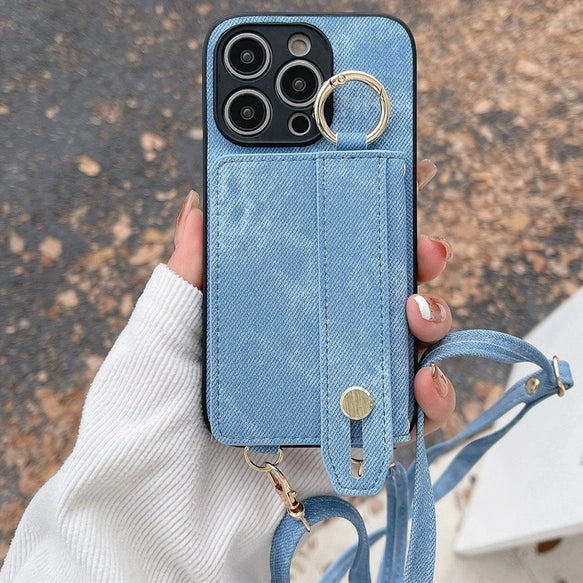 新品未使用ajew デニム iPhoneケース ストラップ付き ajew（エジュー）× ジャパンメイドのデニムブランド「RED CARD