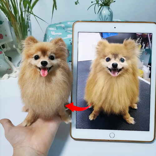オーダーメイド 羊毛 フェルト ペット｜ペット ぬいぐるみ｜亡くなった ペット ぬいぐるみ｜ペット メモリアル｜ふわふわ 犬 ぬいぐるみ （IV）