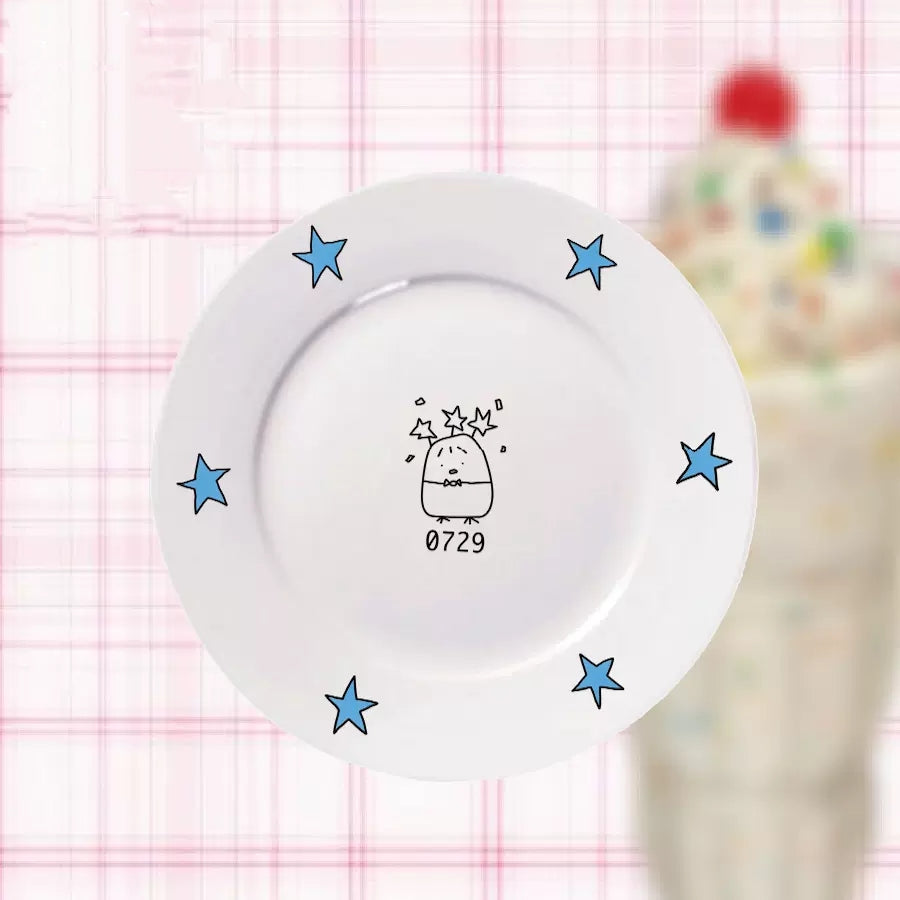オーダーメイド 名前文字入り 日付入りお皿 食器 パン ケーキ皿