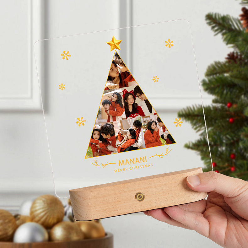 写真入り木製ナイトライト メッセージ入り｜クリスマスプレゼント