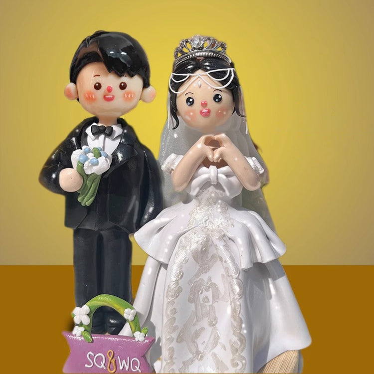 結婚式のプレゼント！オーダーメイドウエディング人形！ 結いぐるみ】【ウェディング記念台座付きセット】【専用BOXで発送