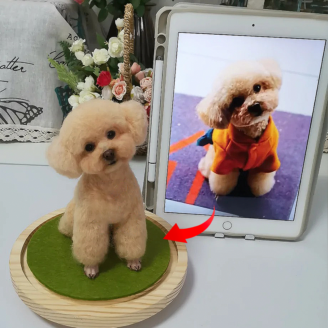 オーダーメイド 羊毛 フェルト ペット｜ペット ぬいぐるみ｜亡くなった ペット ぬいぐるみ｜ペット メモリアル｜ペット フェルト （V）