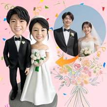 画像をギャラリービューアに読み込む, お写真から作るフィギュア 結婚式 ウェルカム フィギュア 二人 ポリマー粘土人形　制作依頼サービス
