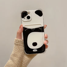 画像をギャラリービューアに読み込む, iPhoneケース　ストラップ付き　カード収納　スマホケース　もふもふ　パンダ　かわいい
