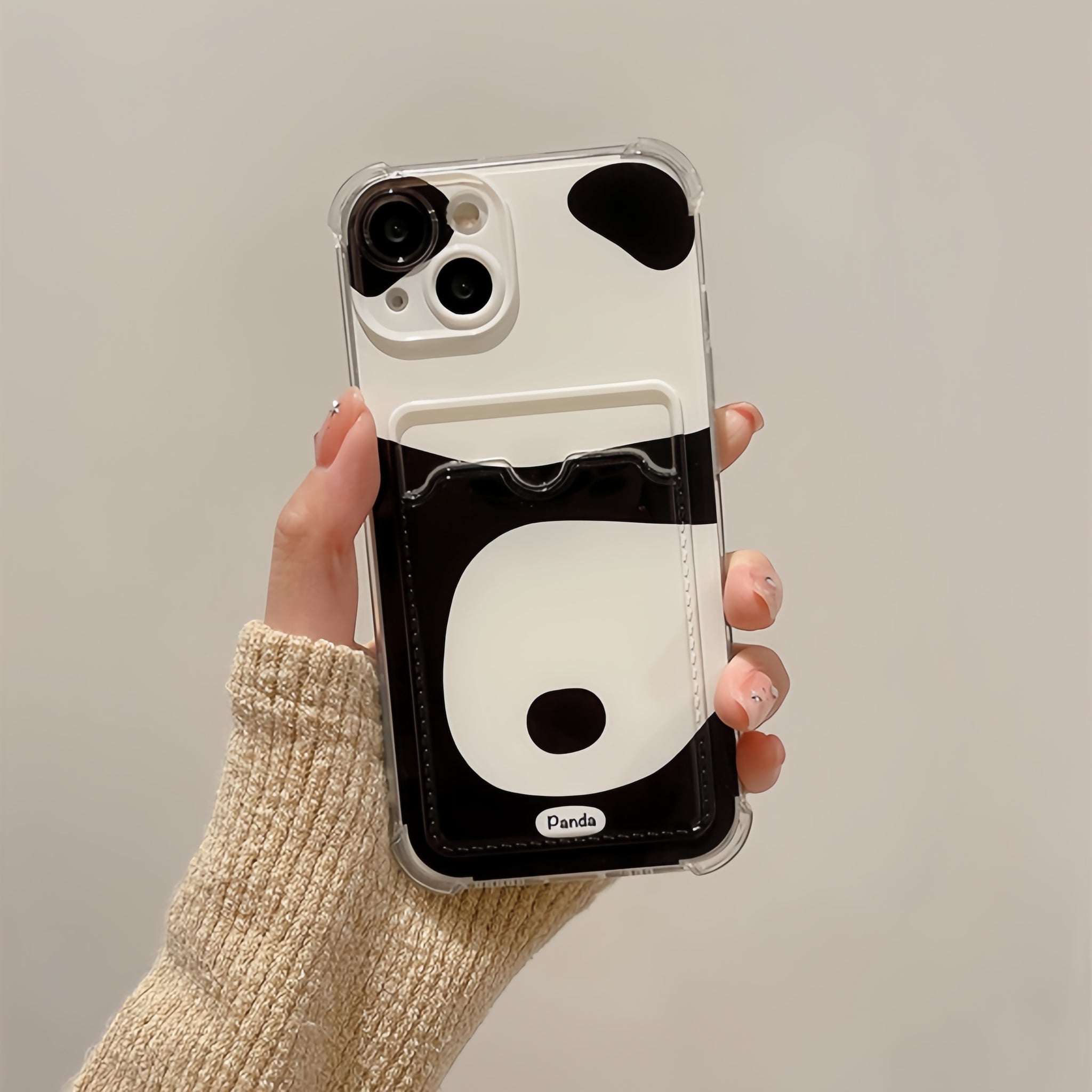 iPhoneケース ストラップ付き カード収納 スマホケース もふもふ
