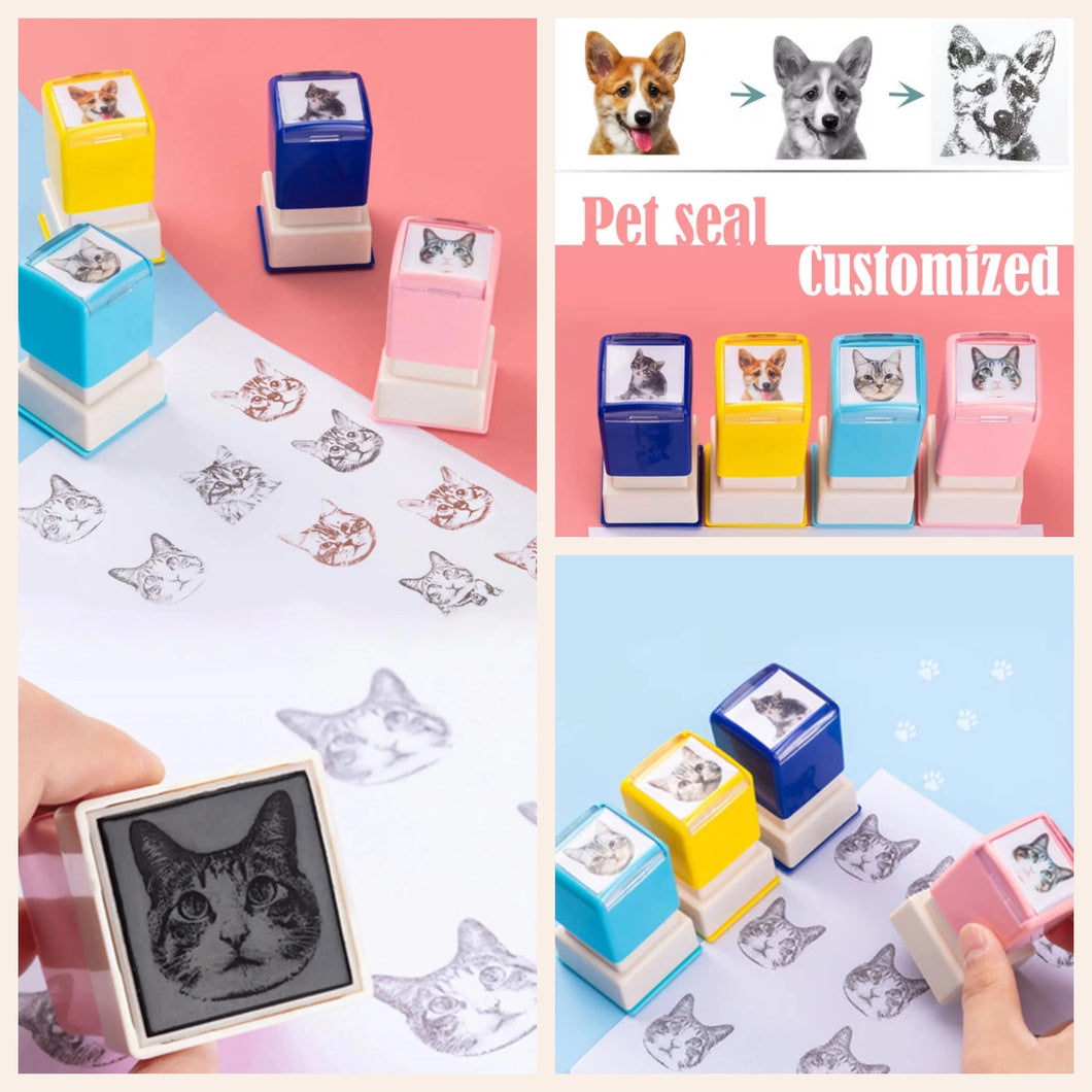 【オーダーメイド】ペットの写真でカスタム似顔絵スタンプ　スケッチスタイル　手描きスタイル犬猫ポートレート　高品質なイラスト　かわいい 　うちの子グッズ｜Unimstar